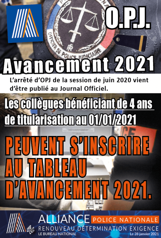 AVANCEMENT OPJ 2021