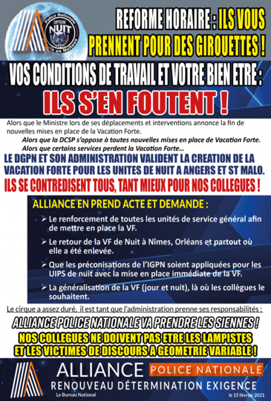 REFORME HORAIRE: IIS VOUS PRENNENT POUR DES GIROUETTES!