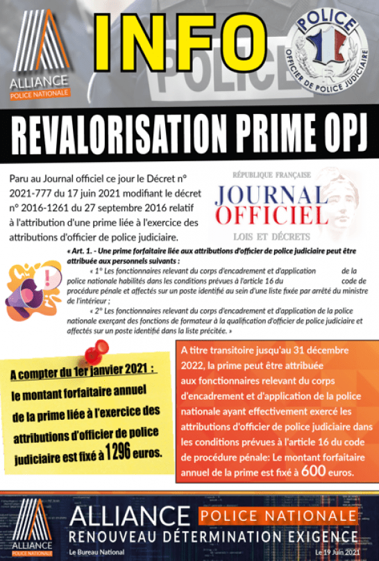 REVALORISATION PRIME OPI