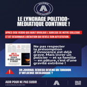 Le lynchage politico médiatique continue !